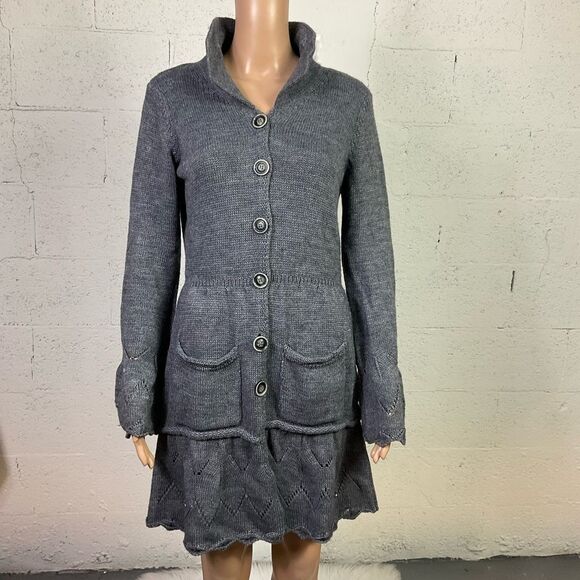 Hekla & Co Made In Italy Vintage Wool Blend Knit Buttoned Sweater Cardigan M - Picture 3 of 8